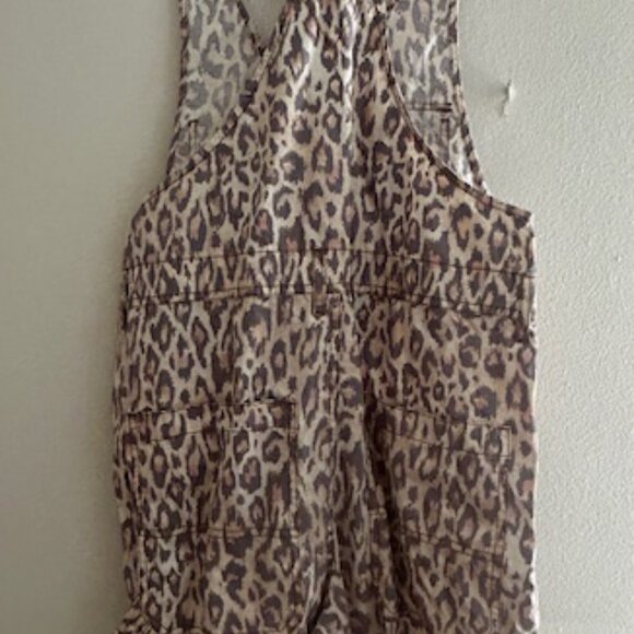 Urban Outfitters Camille Leopard Print Cheetah Cotton Zip Racerback Overalls NEW - Picture 12 of 16